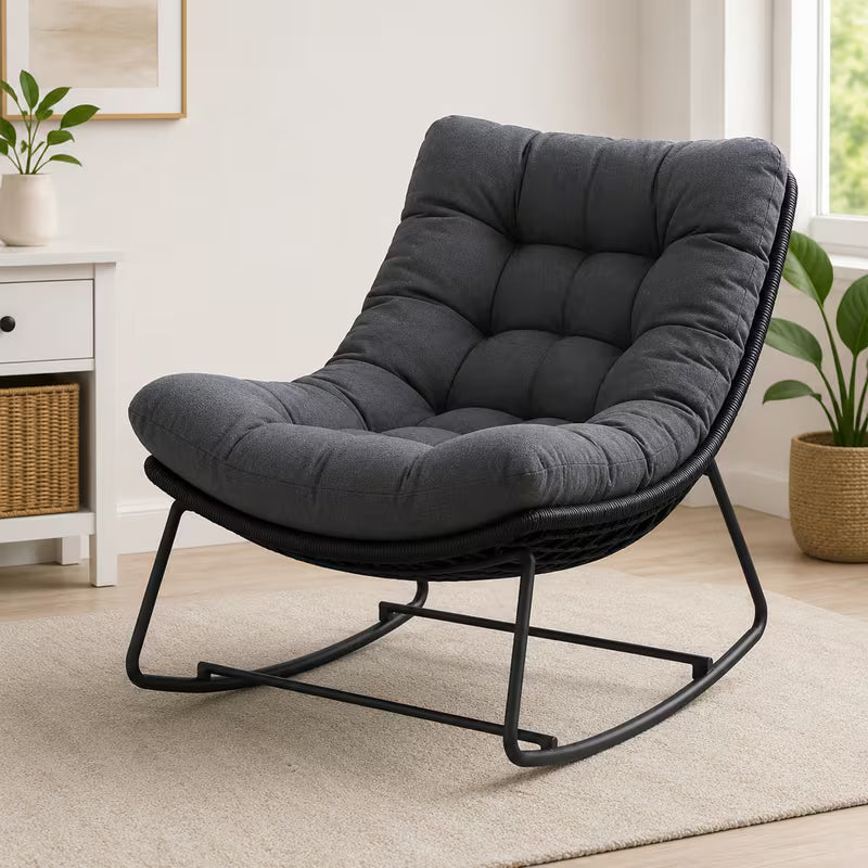 Noor — Oversized Rattan Egg Chair material detail