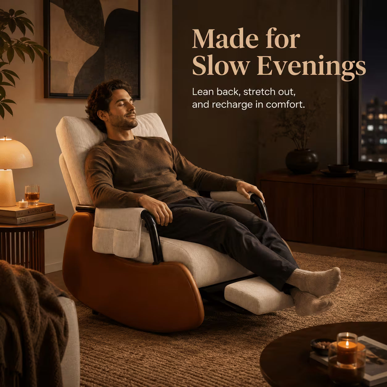 Elowen — Corduroy Velvet Rocking Chair