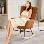 Coralie — Wingback Bouclé Rocking Chair