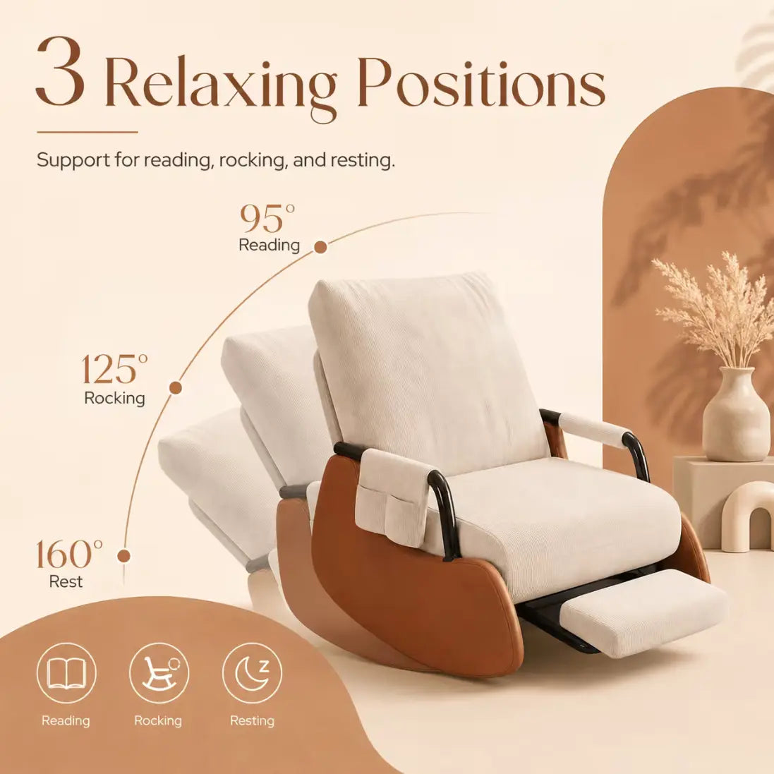 Elowen — Corduroy Velvet Rocking Chair