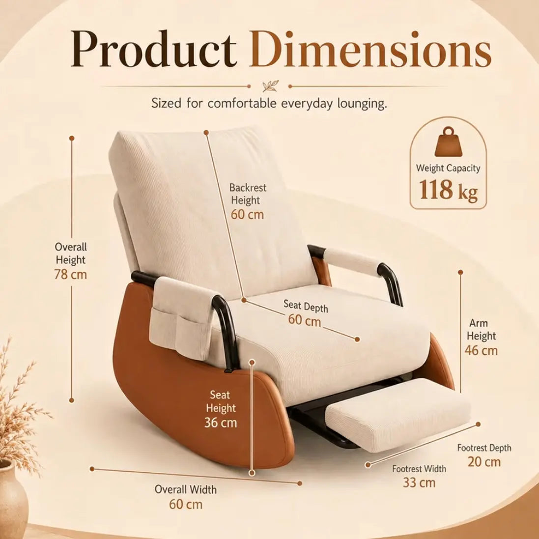 Elowen — Corduroy Velvet Rocking Chair