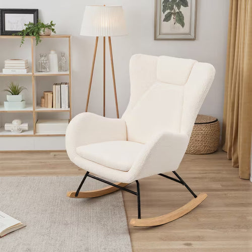 Mirela — Lambswool High-Back Rocking Chair
