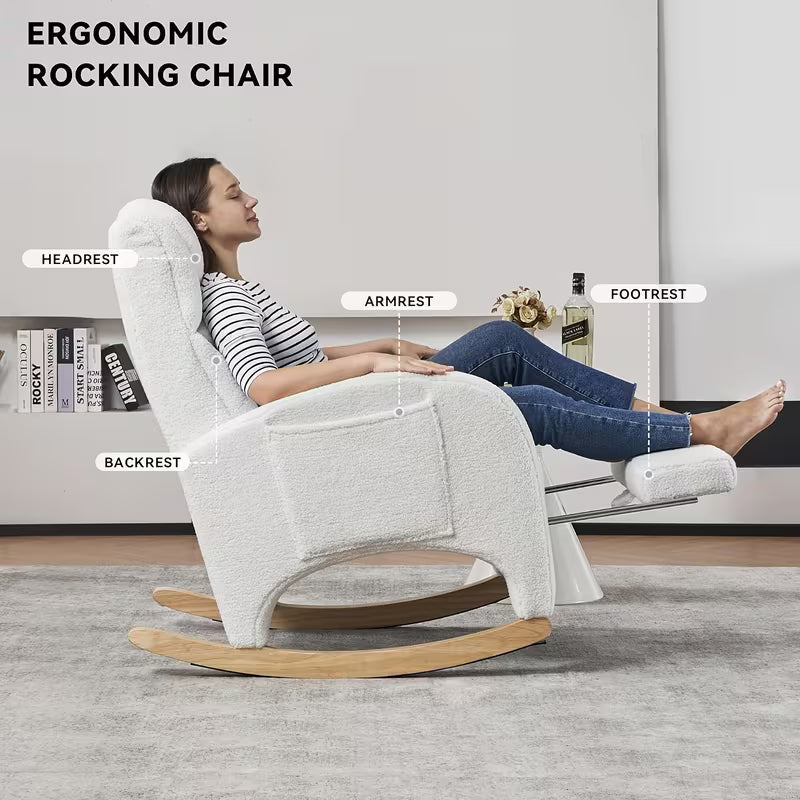 Liora — Nursing Rocking Chair, Teddy Fleece