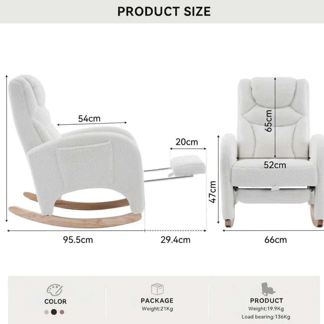 Liora — Nursing Rocking Chair, Teddy Fleece