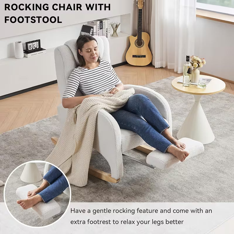 Liora — Nursing Rocking Chair, Teddy Fleece material detail