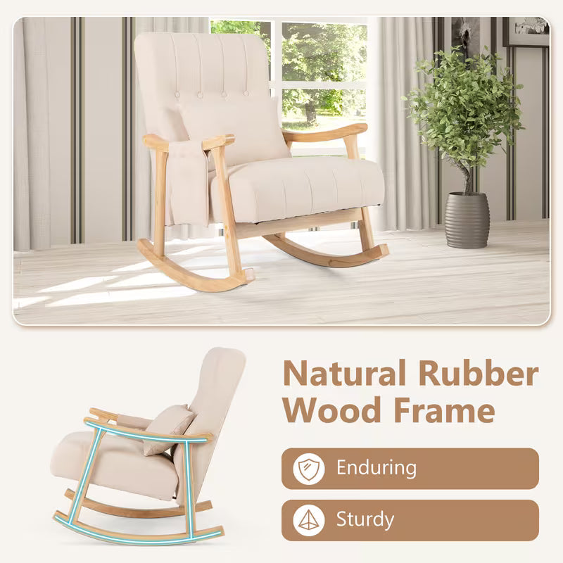 Freya — Nursing Rocking Chair, Upholstered High-Back