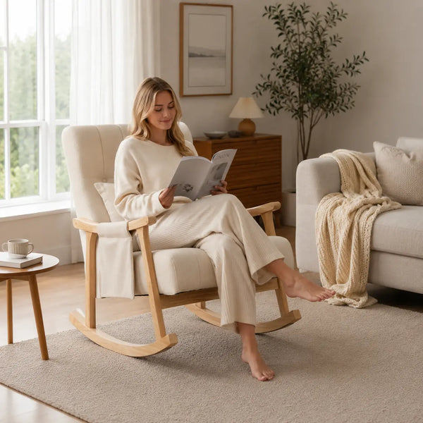 Freya — Nursing Rocking Chair, Upholstered High-Back