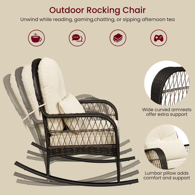 Anais — Natural Rattan Garden Rocking Chair