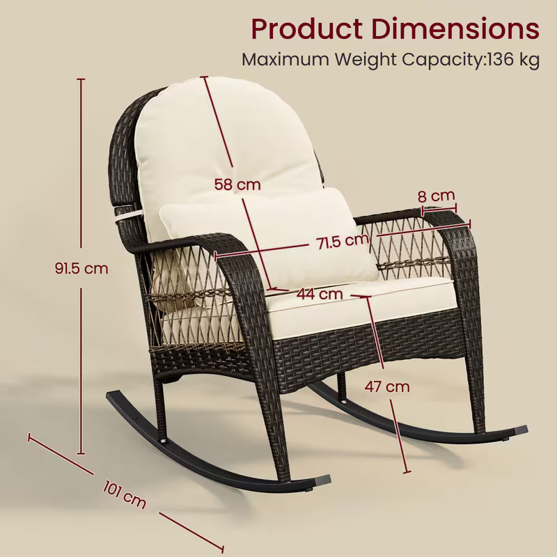 Anais — Natural Rattan Garden Rocking Chair