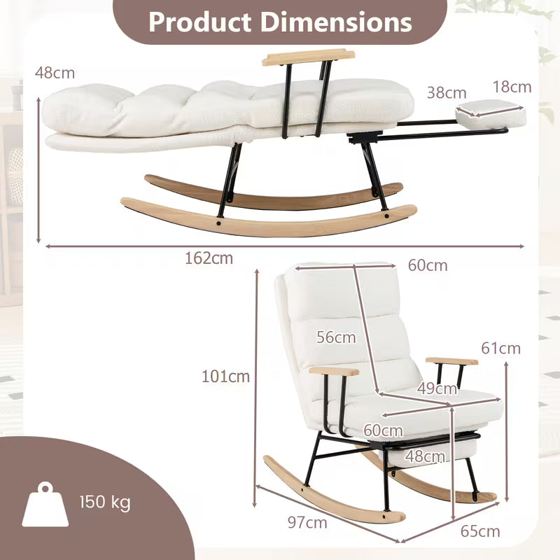 Elara — Reclining Teddy Rocking Chair