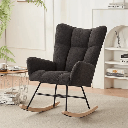 Sunna — Scandinavian Bouclé Rocking Chair