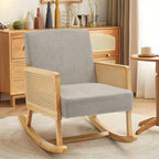 Ondine — Linen and Rattan Garden Rocking Chair