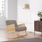 Ondine — Linen and Rattan Garden Rocking Chair