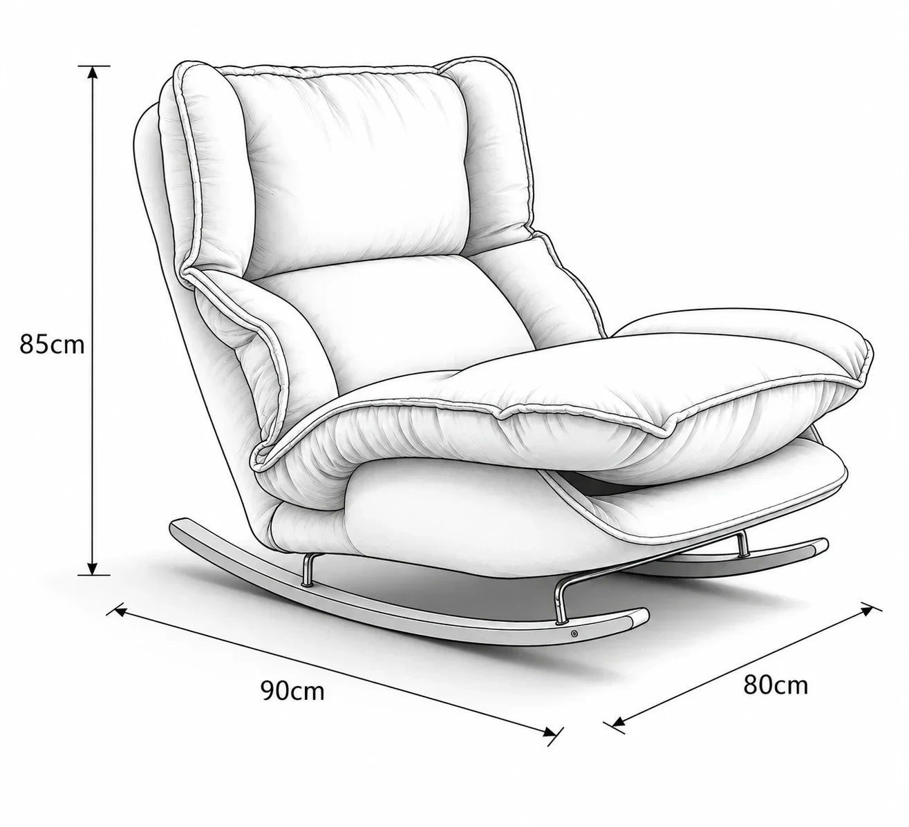 Astrid — Reclining Chenille Rocking Chair