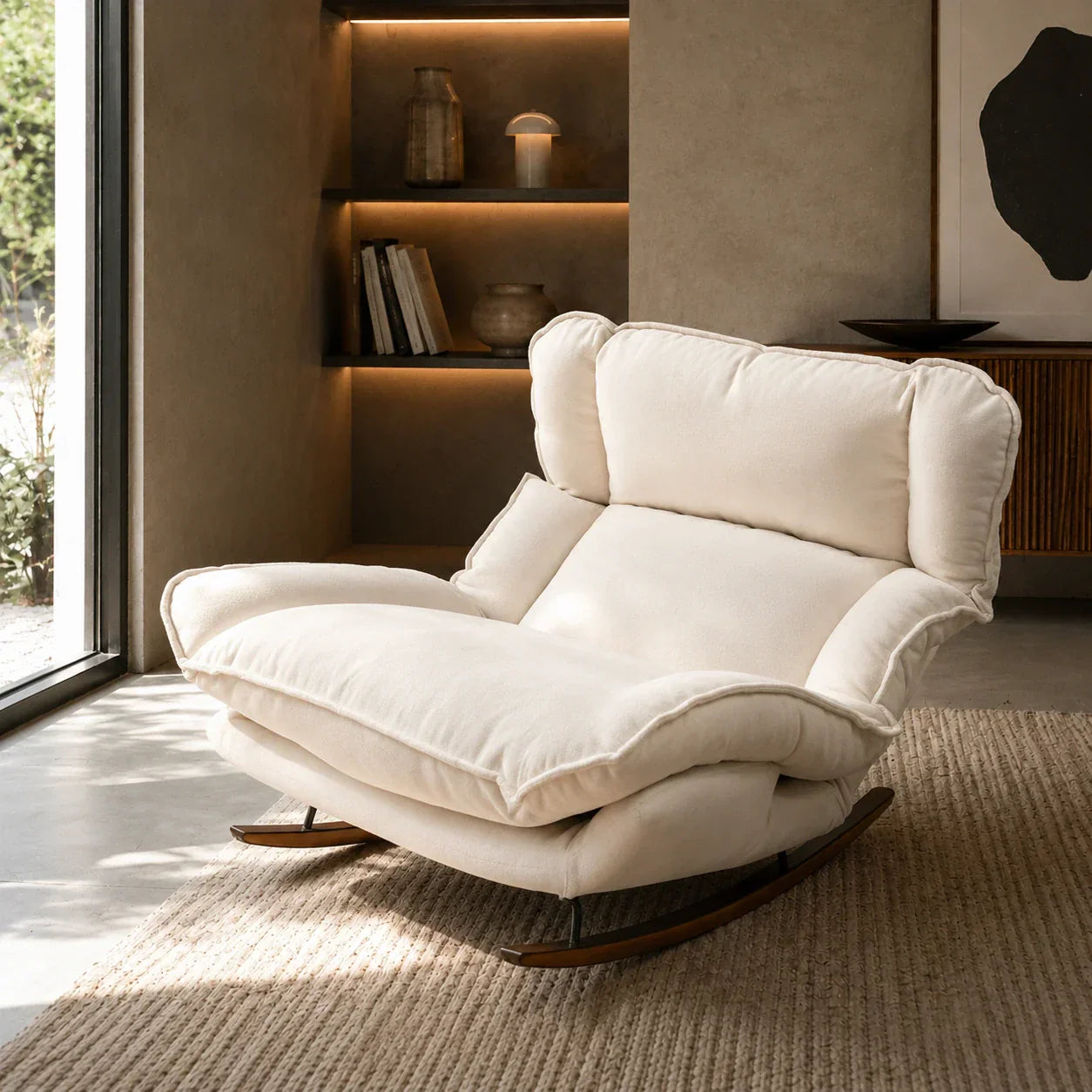 Astrid — Reclining Chenille Rocking Chair