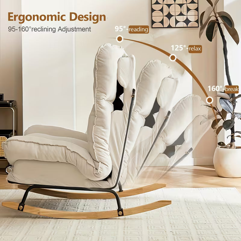 Astrid — Reclining Chenille Rocking Chair