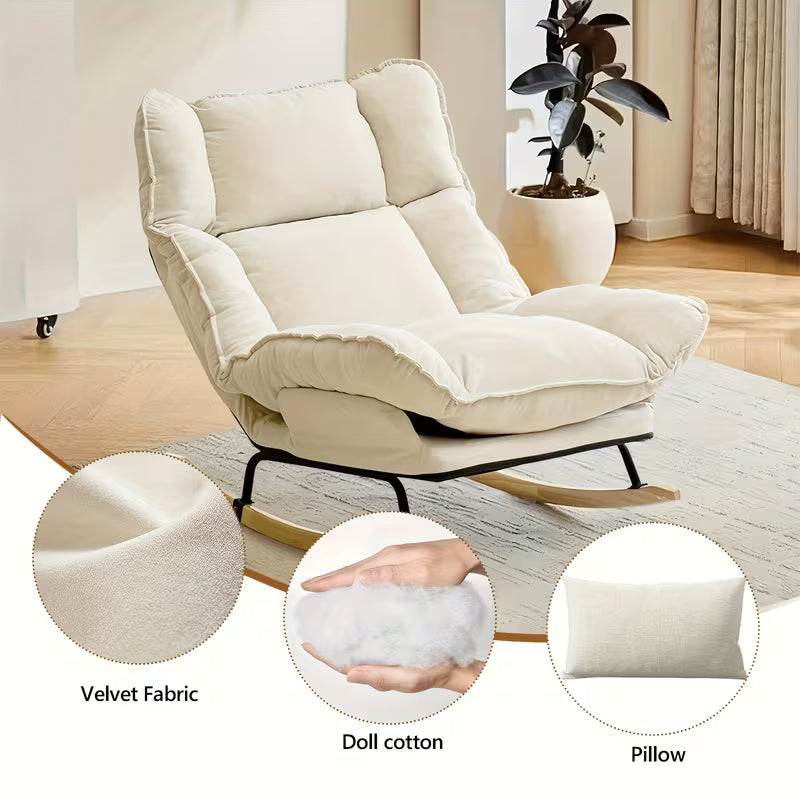 Astrid — Reclining Chenille Rocking Chair