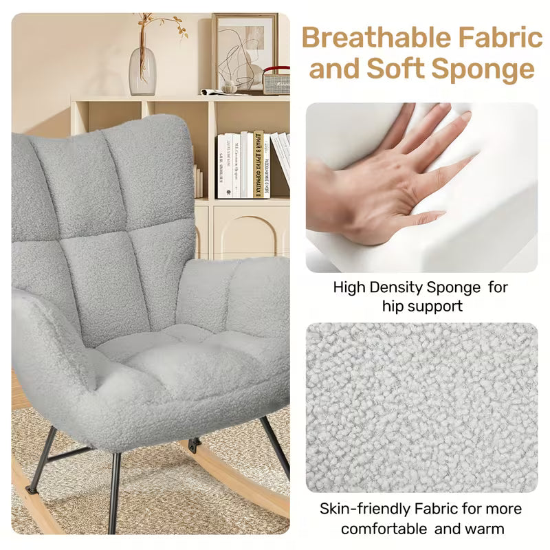 Sunna — Scandinavian Bouclé Rocking Chair