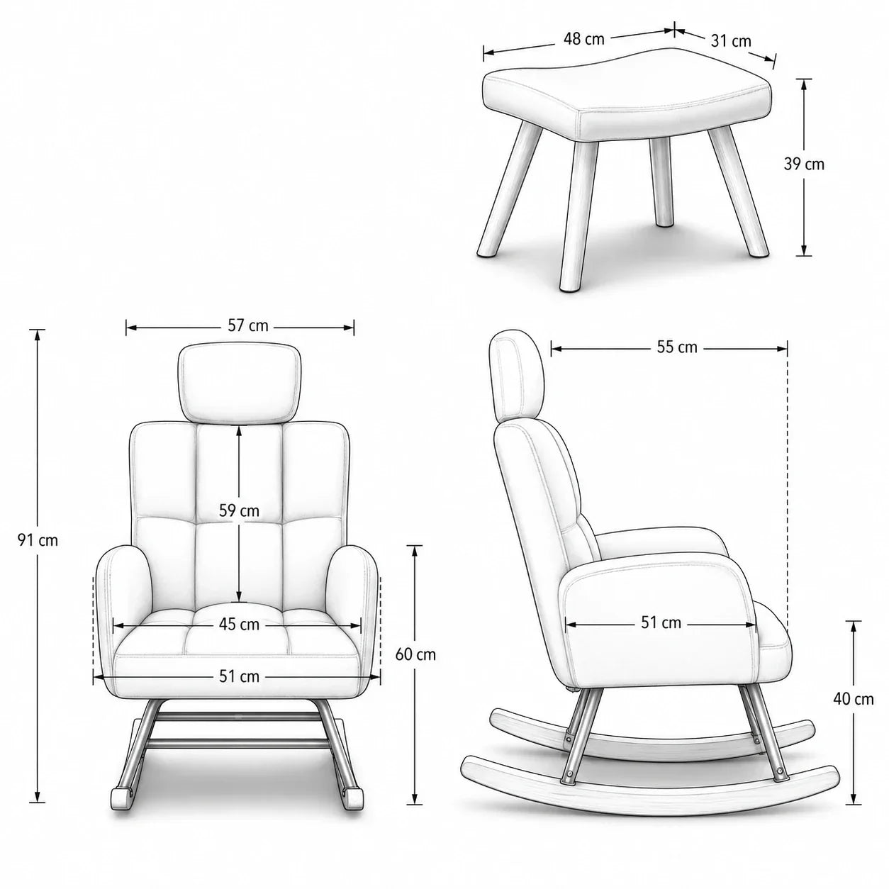 Isla — Nursing Rocking Chair, High-Back