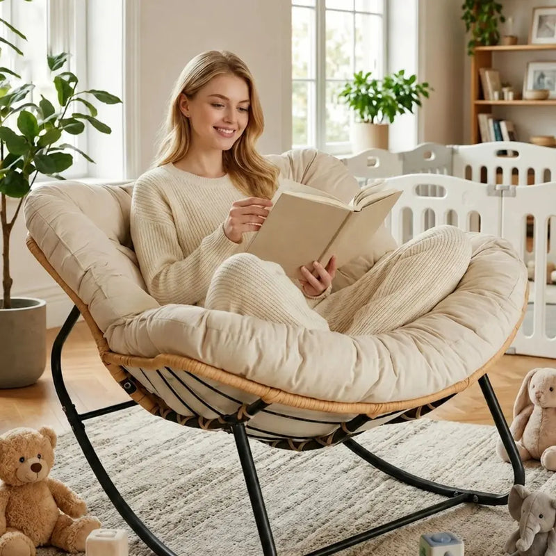 Maren — XXL All-Season Rattan Rocking Chair material detail