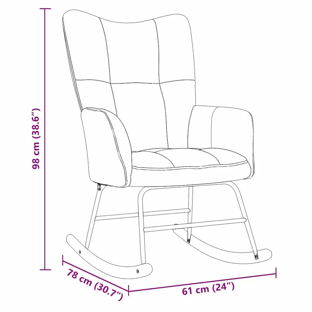 Elise — Quilted Velvet Rocking Chair