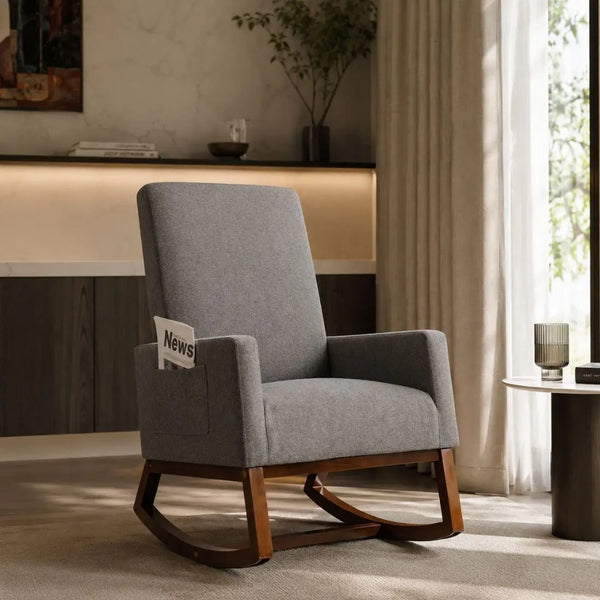 Amara — Nursing Rocking Chair, Bouclé Teddy