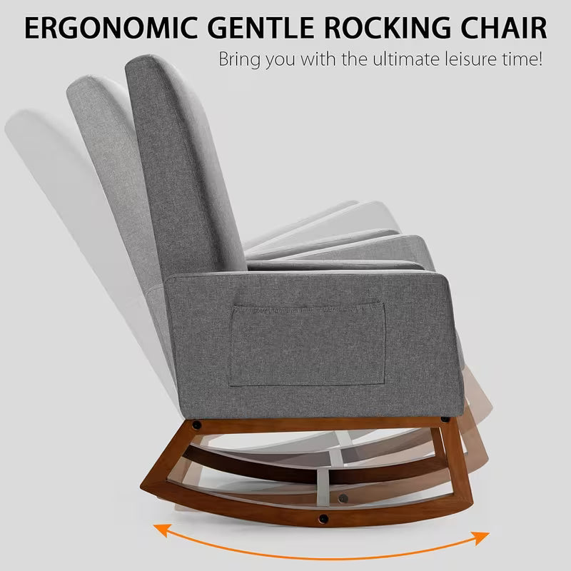 Amara — Nursing Rocking Chair, Bouclé Teddy