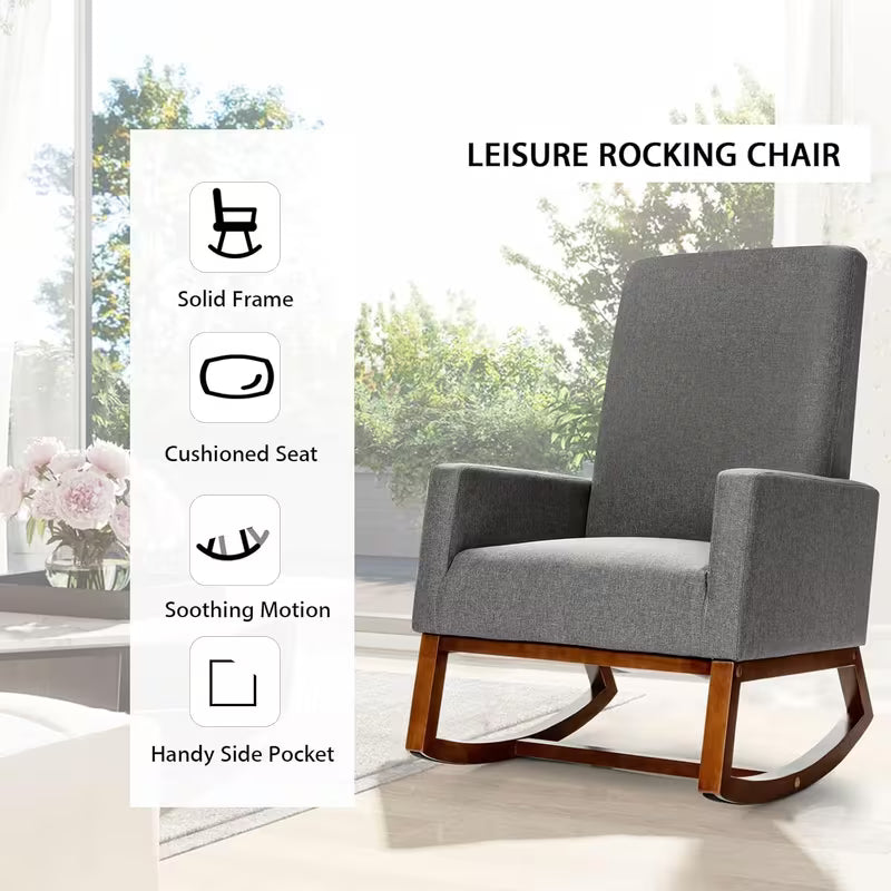Amara — Nursing Rocking Chair, Bouclé Teddy