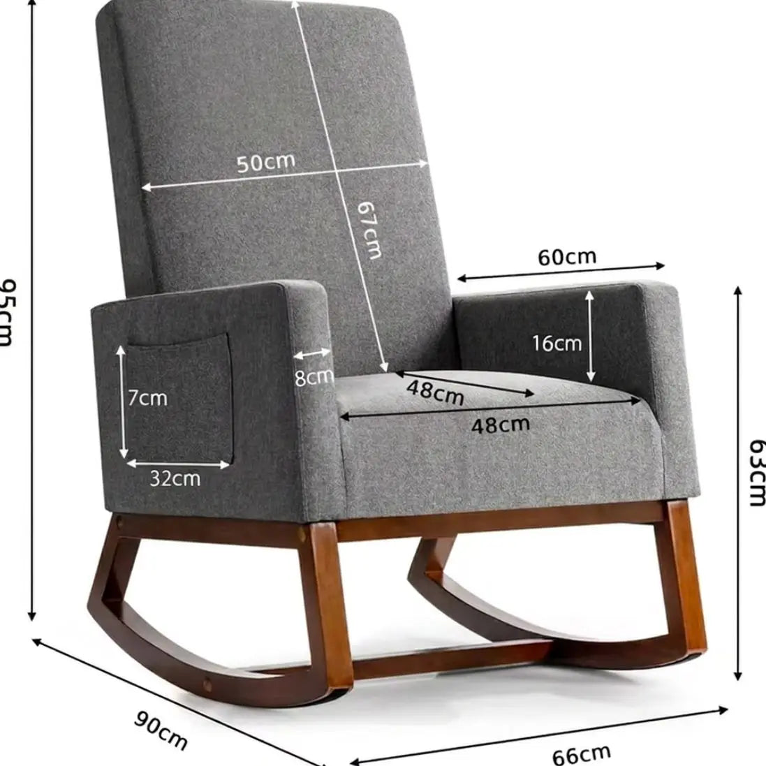 Amara — Nursing Rocking Chair, Bouclé Teddy